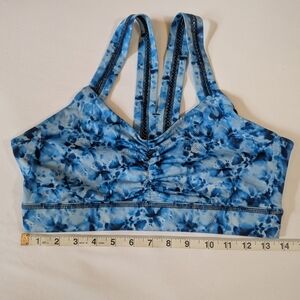 HANDFUL Medium High Impact Y-back Bra Blue Tie-Dye Sports Bra